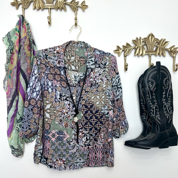 Tops - Shabby chic soft blouse Xl top 23” l 28”